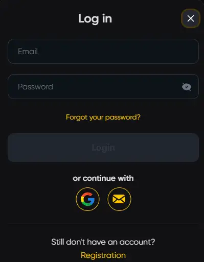 Caswino Casino Sign Up and Account Login Buttons